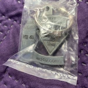 NEW WD-40 key chain Canadian Tire co branded collection edition spins silver